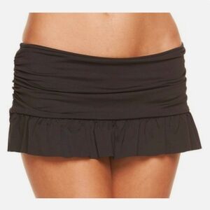 Apt 9 Black Ruched Ruffle Swim Skirt Size 12